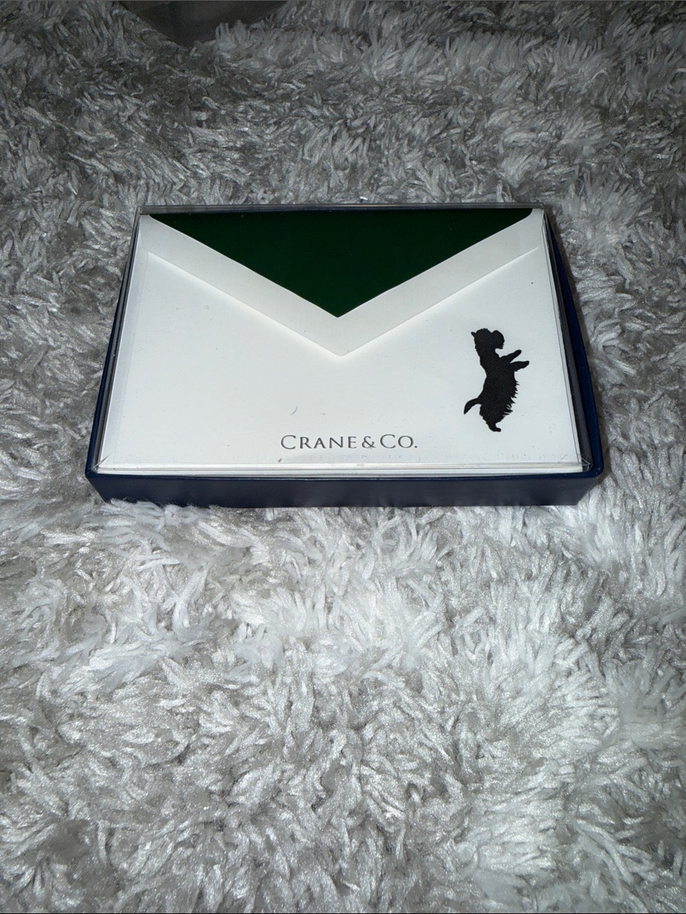 Crane & Co. Scottie Hand Engraved Notes on Pearl White Kid Finish paper.